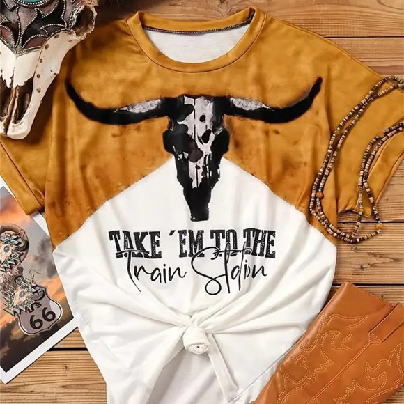 YELLOWSTONE Dutton Ranch - Take 'Em To The Train Station T-Shirt - L Large - NEW - Picture 1 of 4